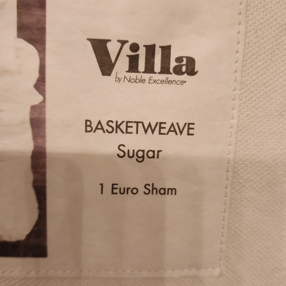 Villa x Noble Excellence Euro Sham in basketweave sugar 26x26